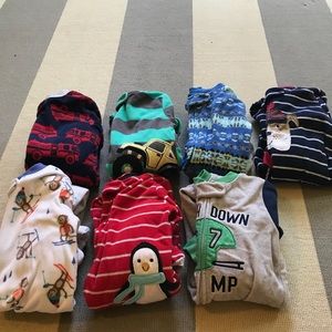 Bundle 7 Carters Fleece Feetie PJs 24M